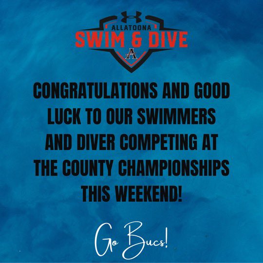 Good Luck to our County Team at The Cobb County Championships!! Go Bucs!! <a href="/toona_athletics/">Allatoona Athletics</a> <a href="/allatoona_hs/">Allatoona High</a> <a href="/CCSD_AD/">Athletics - Cobb County School District</a> <a href="/Cobb_SwimDive/">CSCA</a> #AnchoredInExcellence #BucNation #GoBucs