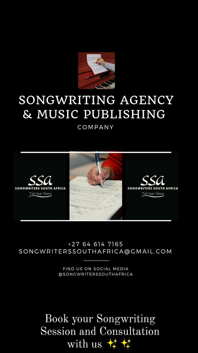 Book your Songwriting Session and Consultation with us #SongwritersSouthAfrica #TellYourStory