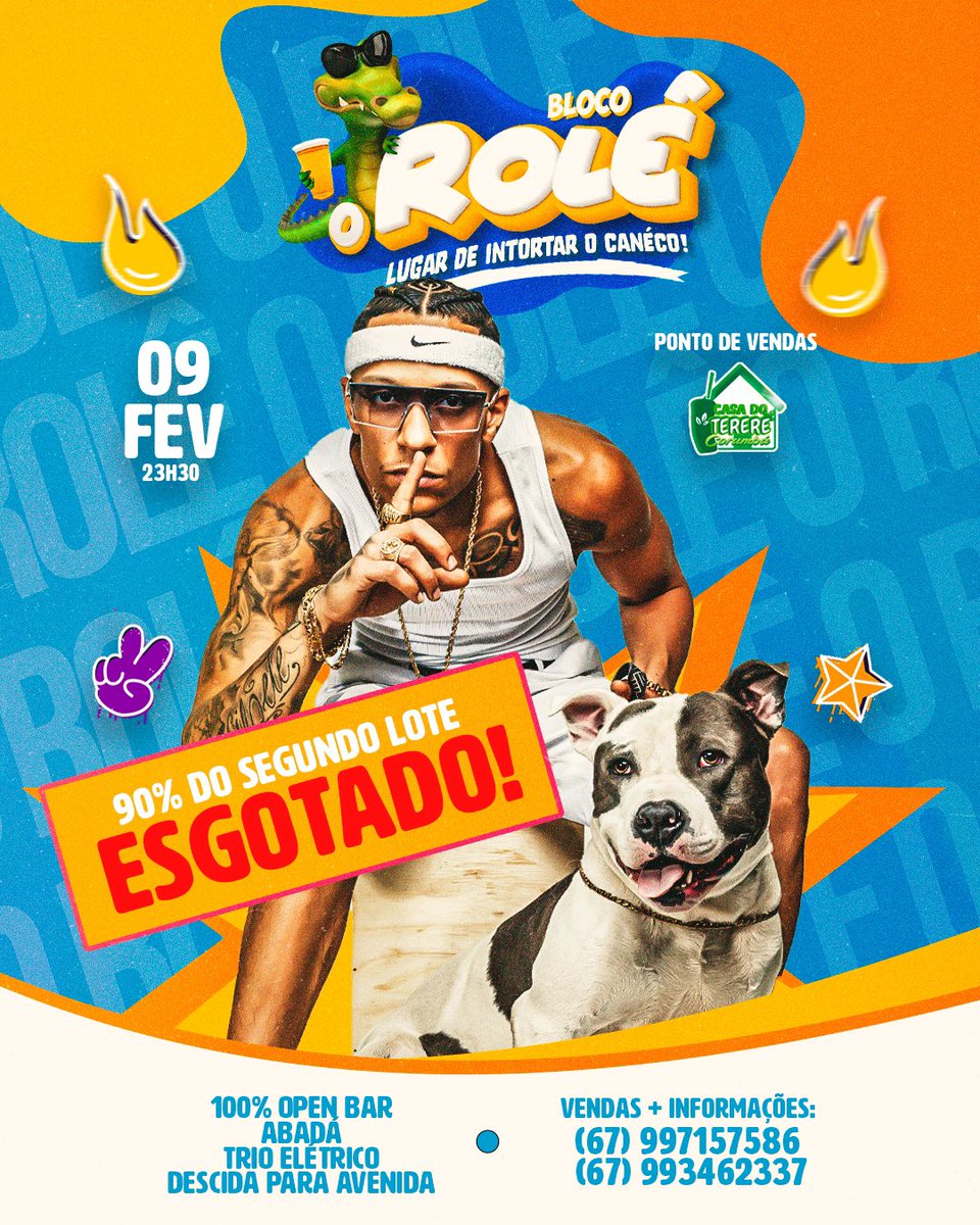 orole_oficial's tweet photo. EXPLOSÃO DE VENDAS 💣💥

⚠️ 2º LOTE ESGOTANDO…

🪫 90% ESGOTADO 🪫

🔋 10% DISPONÍVEL 

Compre as últimas unidades agora mesmo o seu ingresso no valor do lote atual e pague + barato! 💸🎟️

☎️ Vendas e + informações: 67997157586 - 67993462337 https://t.co/u8jnPpkWM8