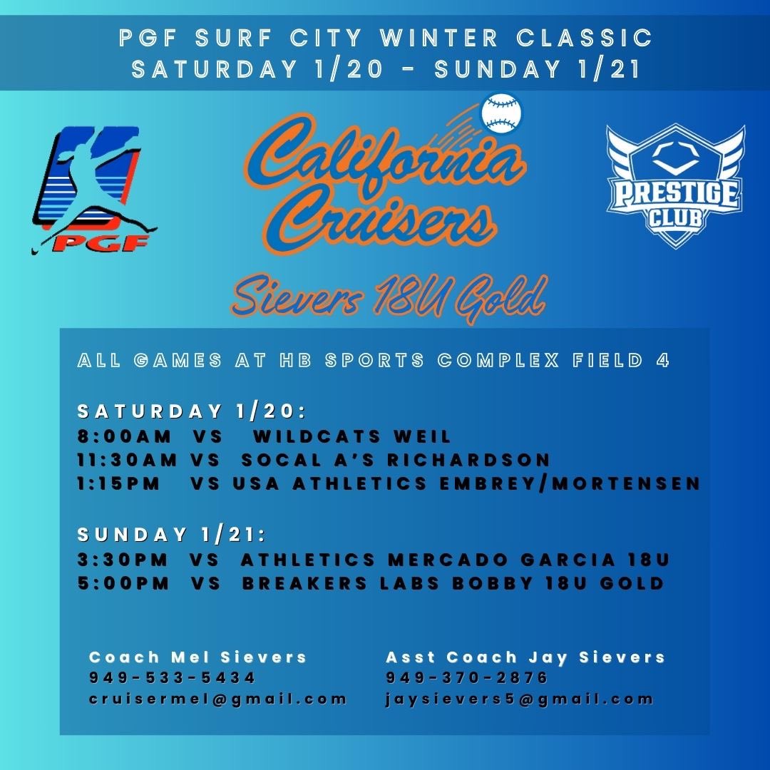 We’re back in action this weekend at the @PGFnetwork Winter Classic! #calcruisers #californiacruisers