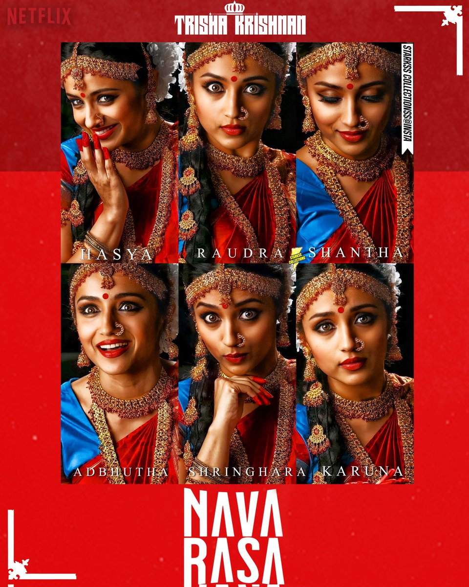 The Navarasa ❤️‍🔥⚡
Feat : #TrishaKrishnan