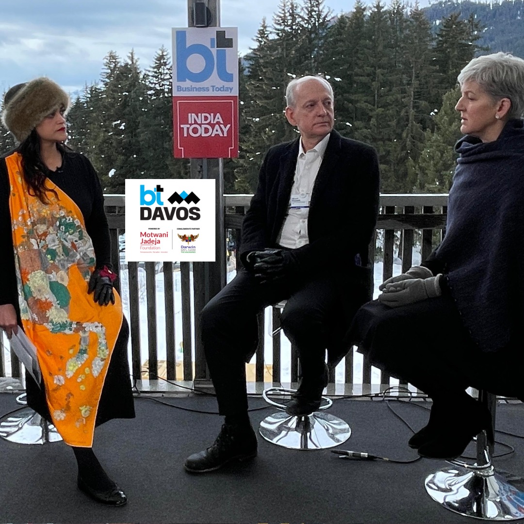 #BTAtDavos2024 | AI expert Stuart J. Russell, Professor of Computer Science at @UCBerkeley, and Lauren Woodman (@llwoodman), CEO, @Datakind, during a conversation on all things #AI with Kalli Purie, Vice Chairperson & Executive Editor-in-Chief, @IndiaToday Group, at @wef, @Davos,…