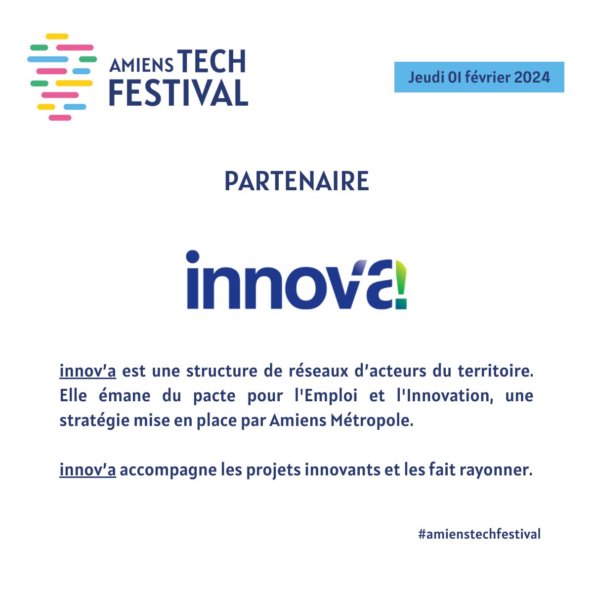 NOTRE PARTENAIRE 🤝

Nous remercions innov'a pour son soutien et sa collaboration dans l’organisation d’Amiens Tech Festival 🚀<a href="/Amiens_Cluster/">Amiens Cluster</a>

Rendez-vous sur leur site 👉🏻 innov-a.com

#amienstechfestival #iteracode #conference #tech #entrepreneuriat