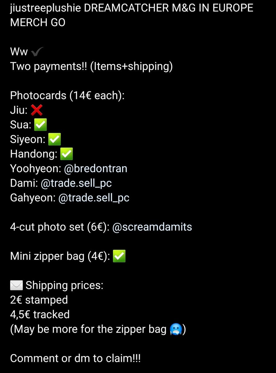 mayushathedisco's tweet photo. Guys check it out ☝️☝️ Handong, Siyeon and Sua left
#dreamcatchergo #dreamcatcherwts #dreamcatchersale #kpopgo #kpopsale https://t.co/HUXF7v66xr