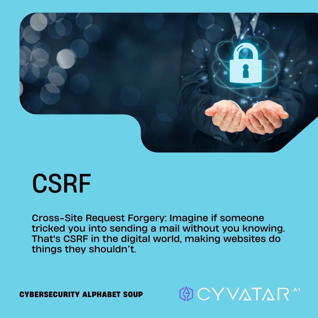 cyvatar's tweet image. Explore the realm of #CSRF. Join us in unraveling the mysteries of modern technology. #TechExploration #CyberSolutions #Cyvatar