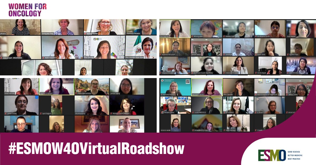 ➡️With the last session focusing on Western Europe, the #ESMOW4OVirtualRoadshow has brought to the stage many diverse experiences to address gender-related issues in #oncology. 📌ow.ly/PIOQ50Qs0aG @ElinardouHelena @Piuchagarrido @ruthvera_onco @rossana_berardi