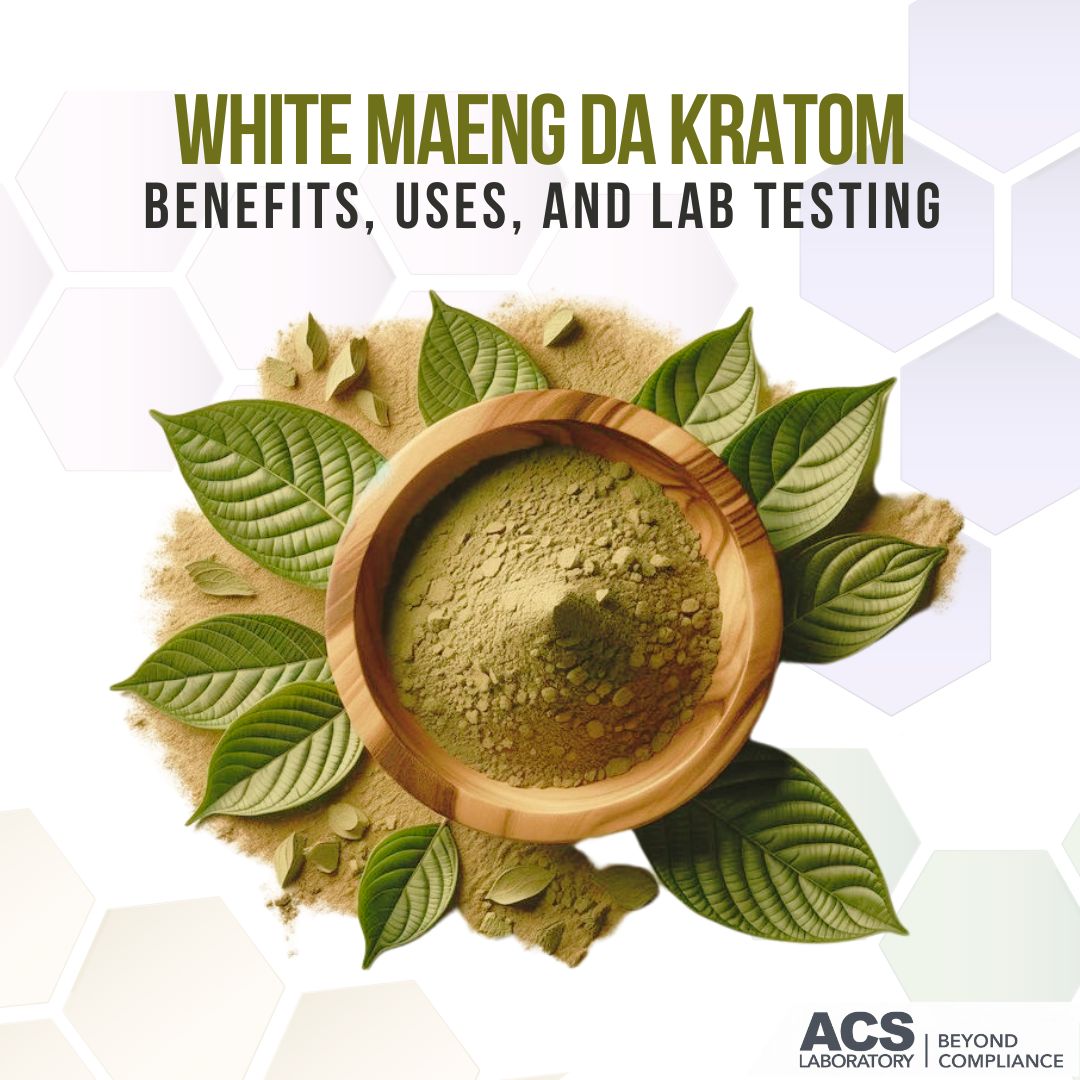 Have you heard about White Maeng Da?

This isn't just any kratom variety—it's a powerhouse. 

Read the full blog to learn more. l8r.it/r6gS

#whitemaengda #kratompowder #maengda #Mitragynine #ACSLaboratory #thirdpartylab #ACSInsights #labtesting