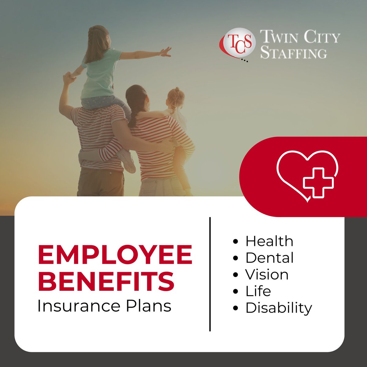 Your well-being matters to us!  Visit our website or reach out to us today!

ow.ly/PQS950QsvaH

#TwinCityStaffing #EmployeeWellbeing #InsuranceOptions #HealthCoverage #DentalInsurance #VisionCare #LifeInsurance #DisabilityCoverage