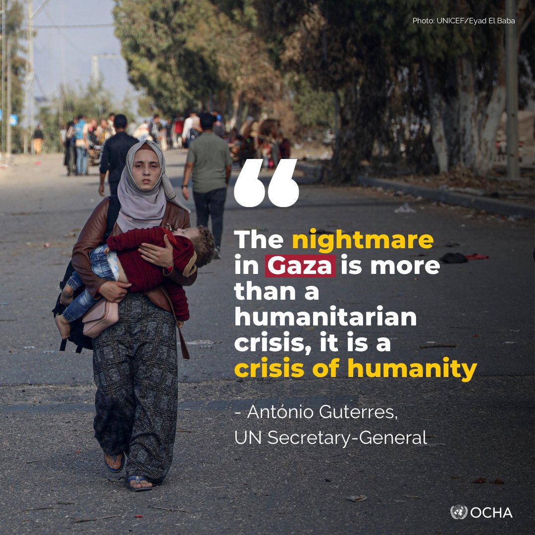 The level of suffering, desperation and deprivation in the Gaza Strip is:

🔴 unbearable.
🔴 unconscionable.
🔴 unacceptable.

The world needs to know what the people of #Gaza are enduring, and political leaders must bring this war to an end. ➡️ bit.ly/3tQ1Hbv