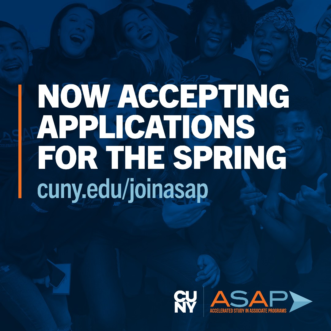 CUNY ASAP is now accepting applications for the spring semester! 🎓📚🌟😉 🌟Learn how you can join by visiting us at cuny.edu/joinasap! . . #CUNY #CUNYASAP #CUNYACE #Spring #WeGotYourBack