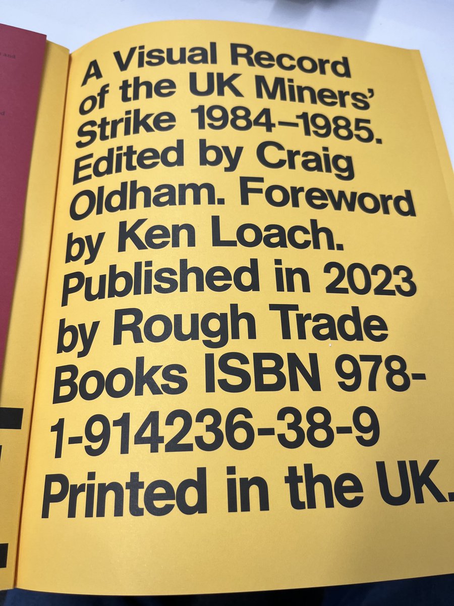 Recently watched some of Jeremy Deller’s excellent films about the Miners Strike and now this arrives. Fantastic! Thank you ⁦@RoughTradeBooks⁩ !