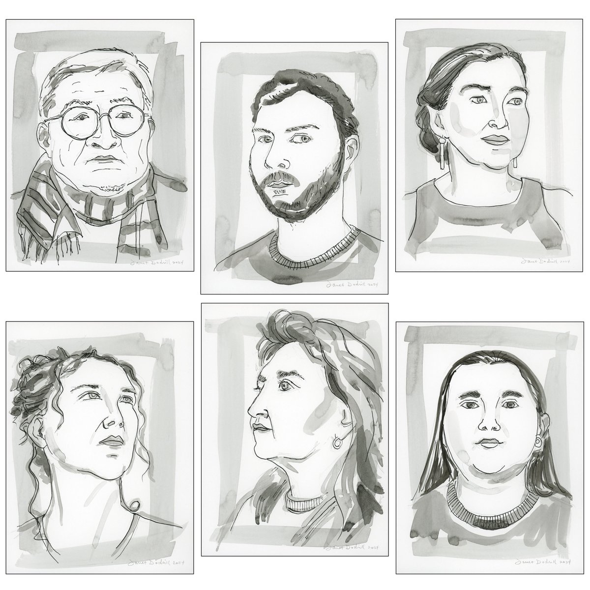 janetdodrill's tweet photo. 11th Portrait Carousel Facebook Group online session, done post session from reference photos, of Patrizia Gallo's art students in Costa Rica held on January 16, 2024, hosted by Yuji, posing for 15 minutes. It was great fun and practice, ink. #15minuteportraits #portraitcarousel https://t.co/ILTvqxupK4