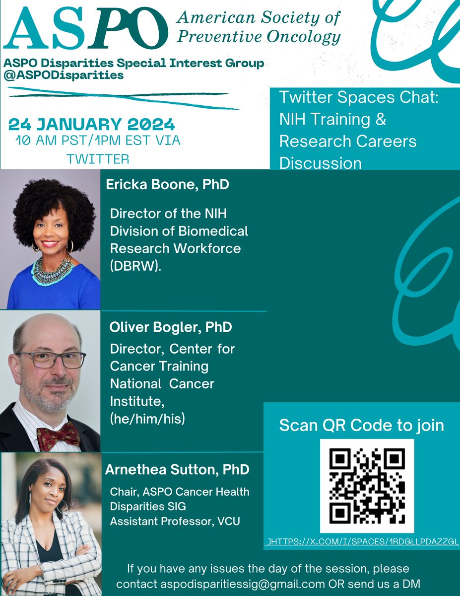 ICYMI: Excited to join @NCI_Bogler and @NeNe_LaShaun on 1/24 to discuss Navigating #NIH programs that will help advance your research career. Don't forget to set your reminder. We hope you can join us!! 🎙️💻⬇️ #AcademicChatter #ecrchat