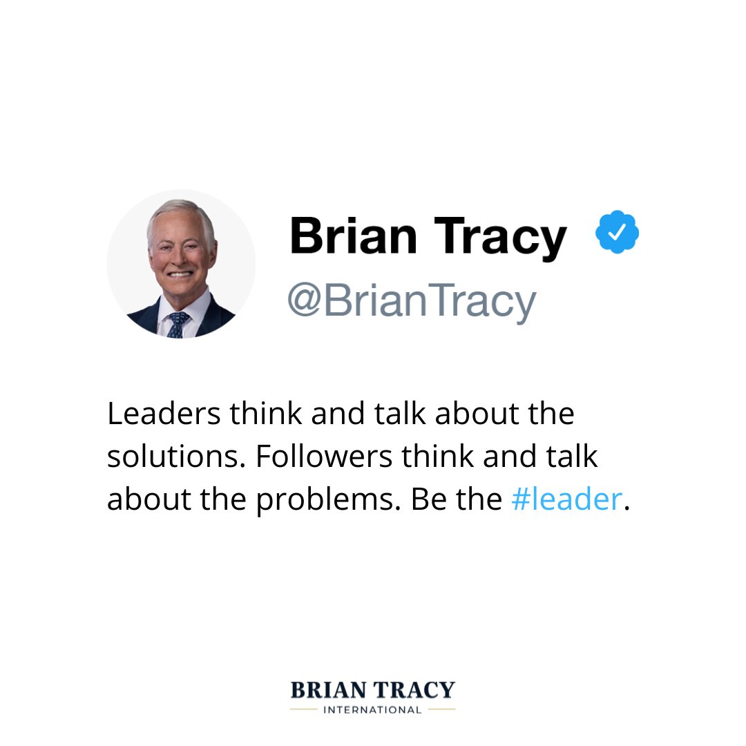 The dichotomy between leaders and followers lies not only in their roles but also in their mindset and communication style. 

Leaders understand that growth is a continuous journey. 

I'm curious, are you a leader or a follower?

#briantracy #success #leadershiptips #leadership