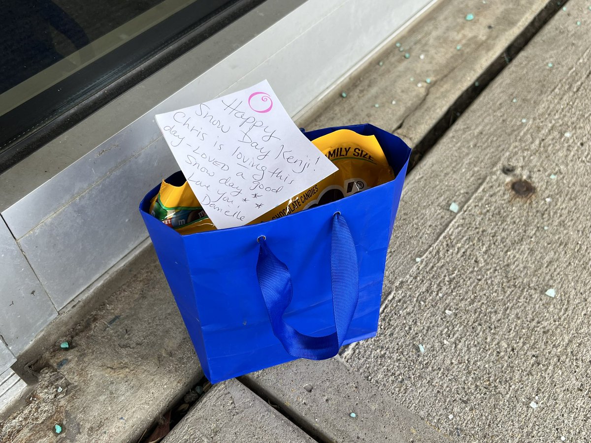 KenjiMatsudo's tweet photo. Special treat left outside the BOE Office this morning &amp; so true! No one loved a snow day more than CF!  He was the first to make sure I knew the weather forecast-“Do it for the kids, you’ll be a hero.” Miss you friend &amp; will always love &amp; care for your family…promise. 🍀 ❄️ ⛄️ https://t.co/9UVRbTQeeC