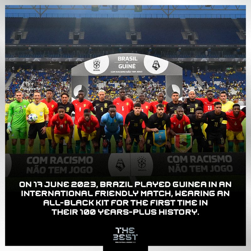 FIFAcom's tweet photo. Saying no to racism ❌

The Brazilian men's national team won The Best FIFA Fair Play Award after a gesture that will remain forever in the memory. 

Swipe for the full story: