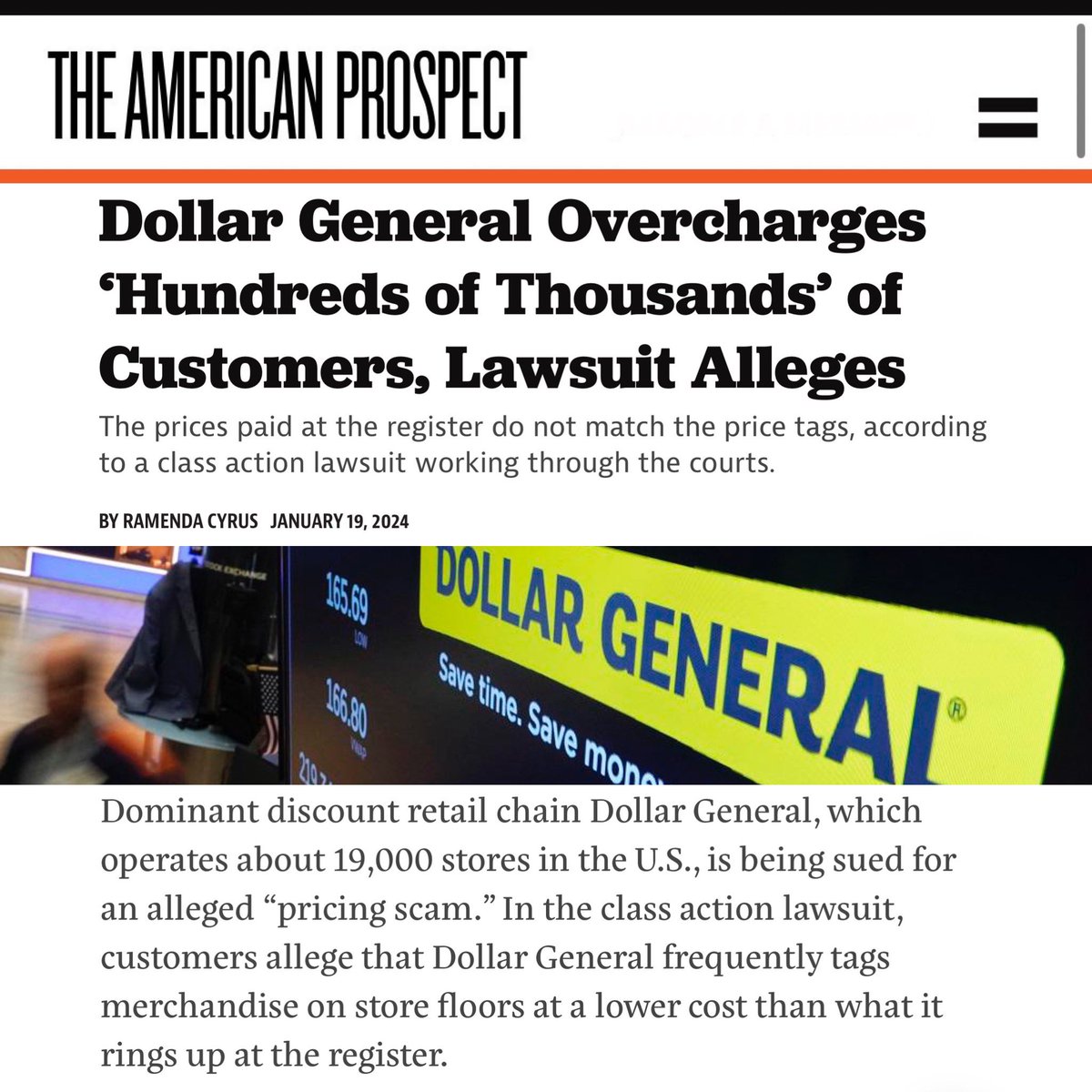 When a customer steals from Dollar General, they could get time in prison. When Dollar General steals up to $100 million from customers and millions in wages from employees, their CEO gets a $10 million bonus. This is the spike in crime they don’t talk enough about.