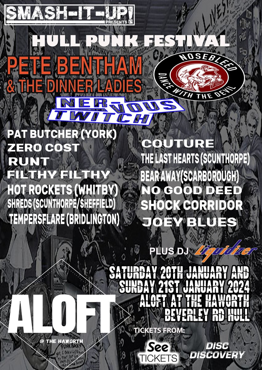 We are headlining two great punk festivals this weekend. Sat. 20 Jan we play Part Toon Punks Fest at The Cluny, Newcastle and then on Sun. 21 Jan we play Hull Punk Festival at ALOFT @ The Haworth, Hull. Loads of great bands on both days. See you there x