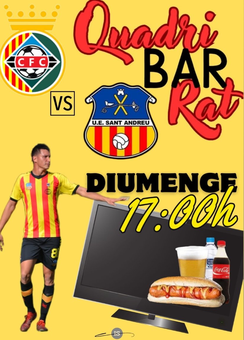 ivanSanCa's tweet photo. Diumenge 21 de gener a les 17:00 ja tens pla.
Cerdanyola - UESA al Quadribarrat.
Posarem el partit per la televisió perquè el puguis veure i gaudir d'un ambient futbolístic al màxim i donar suport al nostre equip. Som-hi UESA. #foto #fotografia #fotobcn #fotos #bar #santaandreu https://t.co/wf0L9zcg6Z
