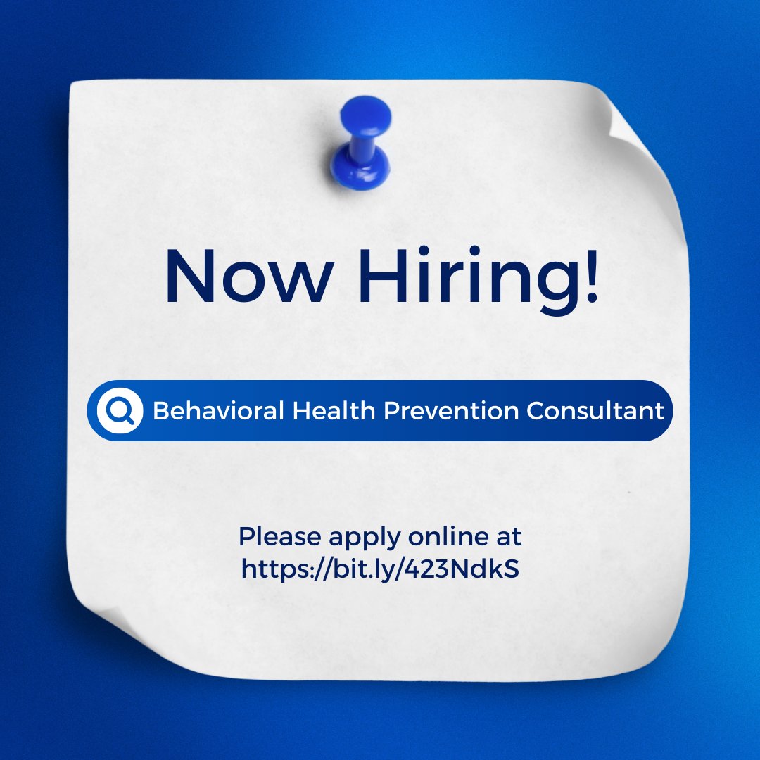 The Kansas Department for Aging and Disability Services (KDADS) is hiring a Behavioral Health Prevention Consultant! 🤩
This position is full-time with benefits. For more information and to apply online, click here: bit.ly/423NdkS