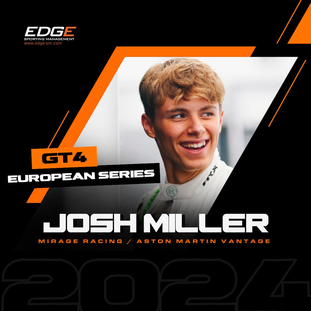 🚨ANNOUNCEMENT 🚨

Josh Miller joins the Mirage Racing team in the GT4 European Series, contesting the Silver Cup alongside Ruben del Sarte. 

Miller will race in the Aston Martin Vantage, in a series which encompasses six rounds across Europe and Saudi Arabia.

#EdgeManagement