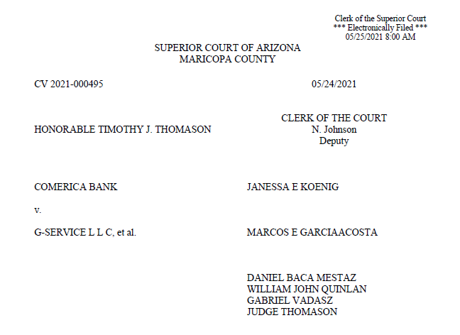 Gservice /通过前凤凰农场给Maywind，Medical Supply，Santel投资农场借贷项目的受害人要钱跟进：
❤️感谢@appleju53279479 通过联系法庭提供的以下步骤。
1⃣法官电话：6023723876
2⃣案号：CV 2021-000495