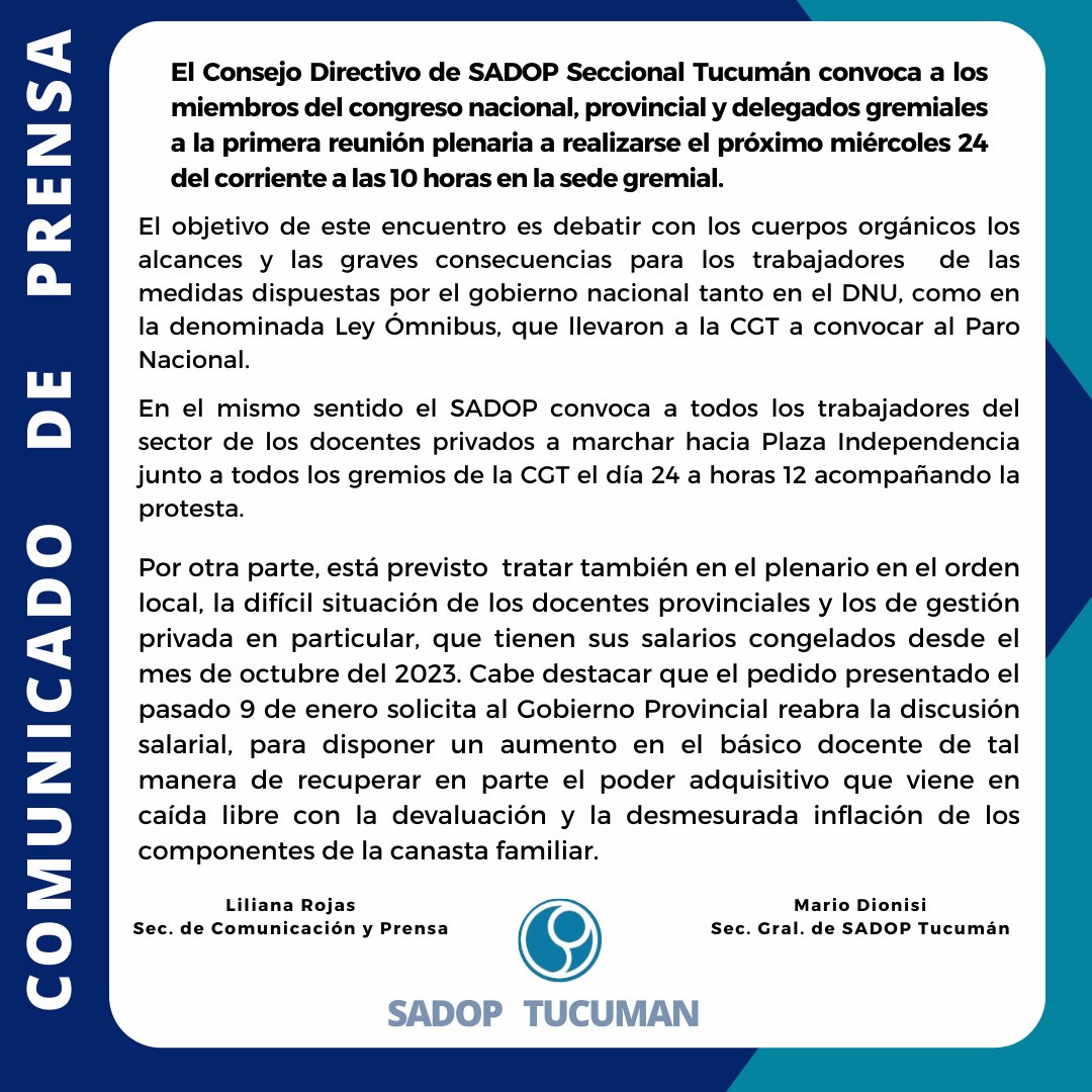 SADOP Tucumán tweet media