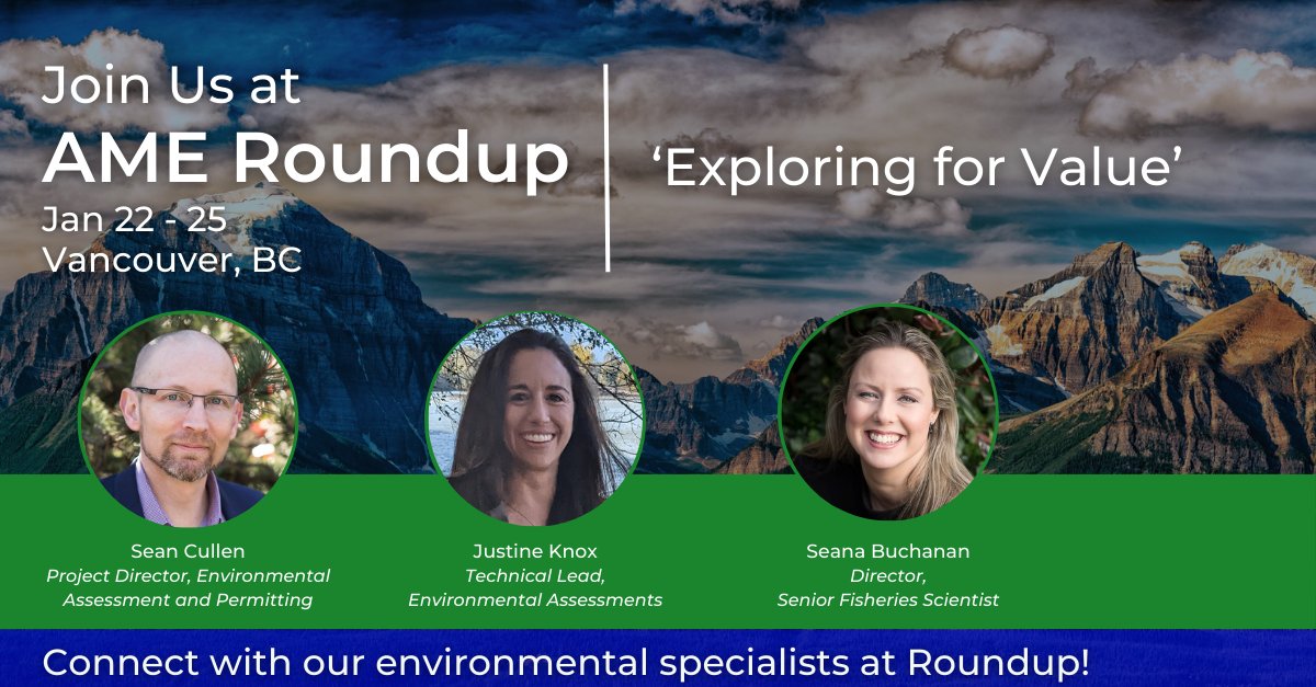 Exciting News! We are attending @AMERoundup next week with our partners at Minnow Environmental Services!  Swing by booth 420 to discuss #environmentalsolutions to tackle your project challenges.
#AME2024  #MiningIndustry #Roundup #Mining #MiningBC #Roundup2024 #ExploringforValue