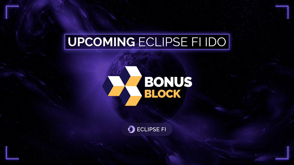 Eclipsefi's tweet photo. 🔰 We are proud to announce @bonus_block $BONUS as an upcoming IDO on @Eclipsefi!

Bonus Block is a web3 engagement protocol, rewarding contributions from multichain communities. 

The platform allows running engagement quests and/or ambassador programs to aggregate quality users for their upcoming quality user marketplace.

The team partnered with top L1s & L2s, including @Injective_, @burnt_xion, @NibiruChain, @archwayHQ, or @CosmosAVAX, to develop active tier-1 communities.

Why are we excited to launch $BONUS? The fundamentals speak for themselves:

😳 500k+ users across all protocols 
🤯 132 API calls per second 
⚡️ 3,000,000 activities

Stay tuned for more news 😉