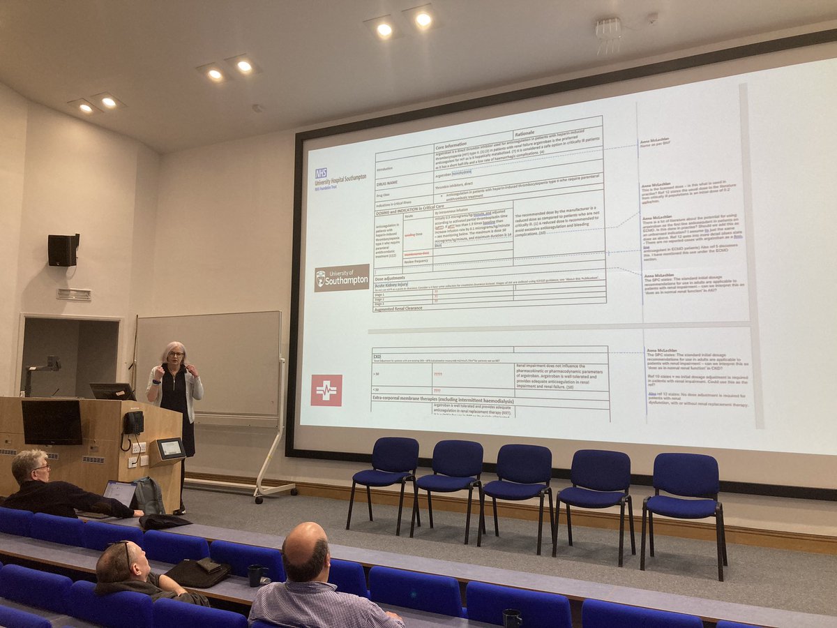 Our very own @cathymac40 talks us through the HUGE amount of work that goes into checking & confirming doses for drugs in critically ill patients…

So glad we have stars like this to help me prescribe appropriately!!!

@SouthamptonBRC @UHS_CritCare @unisouthampton @UKCCRGroup