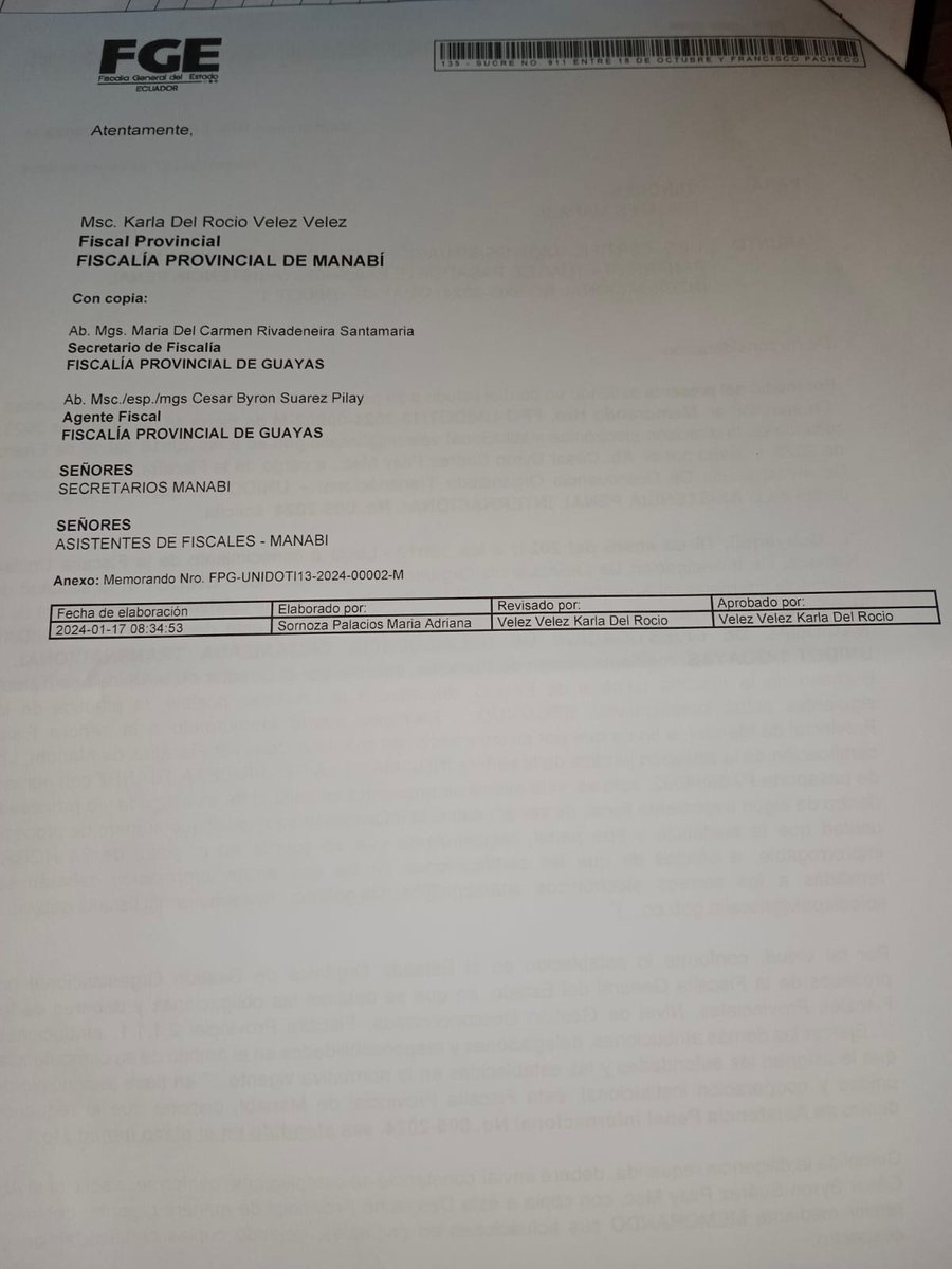 infoplenaec's tweet photo. #URGENTE: 24 horas antes de su asesinato, el fiscal #CesarSuarez solicitó una certificación de la situación jurídica de Inda Peñarriera, esposa de Adolfo Macías, alias #Fito, cabecilla de Los Choneros.
Ayer, Peñarriera y sus hijos fueron detenidos y expulsados de #Argentina. https://t.co/Hn8ySPUWrz