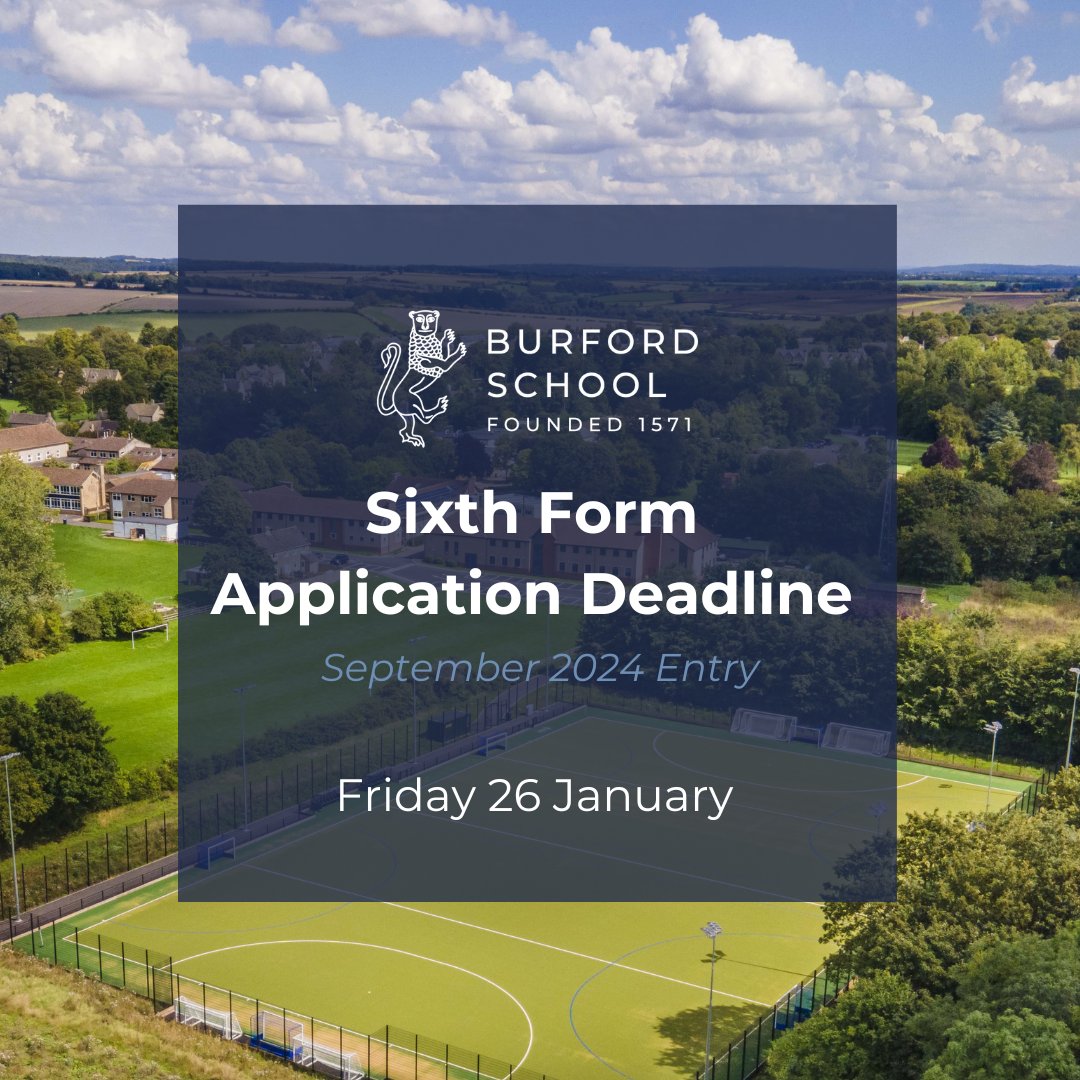Have you considered joining us in September 2024 for Sixth Form?

This is a reminder that our deadline for applications is Friday 26 January 2024.

🔗To apply &amp; for more details about life in our Sixth Form, click tinyurl.com/3mhnwasd

#BestofEducation #Oxfordshireschools