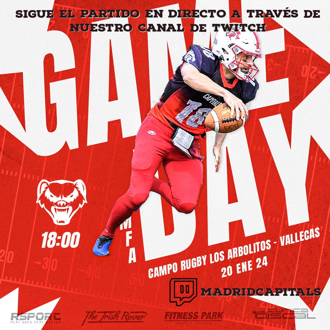 MadridCapitals's tweet photo. 🚨¡Comienza la Serie B!🚨

Ha llegado el momento, mañana día 20 de enero debutamos en Serie B contra @WOLVERINES_AF en Arbolitos.

Además el partido será retransmitido en nuestro nuevo canal de Twitch https://t.co/Zlztb00ZSd

¡Os esperamos!

@TheIrishRoverM 
#GoCaps https://t.co/Y4BqwMsYqk