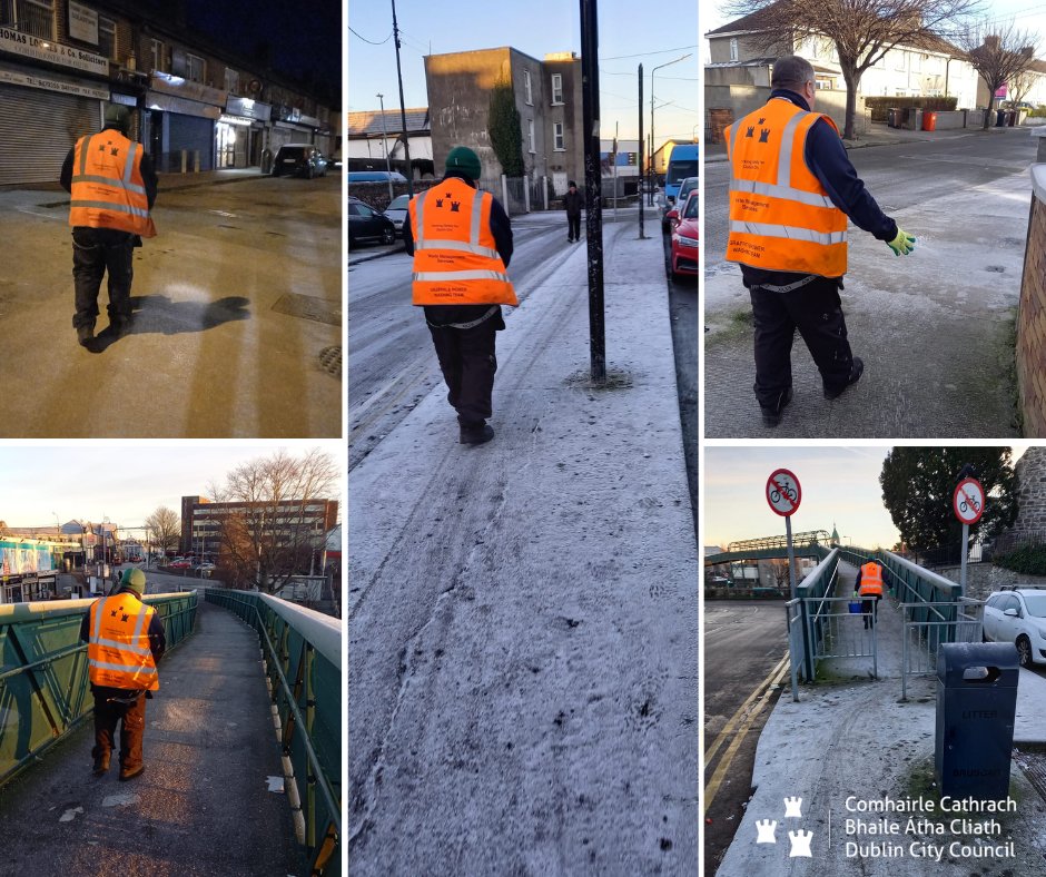 Our North Central Area crew were out and about gritting footpaths in the early hours to keep you safe during this icy spell. Thanks Martin & team. #Dublin #YourCouncil #wastemanagement #gritting