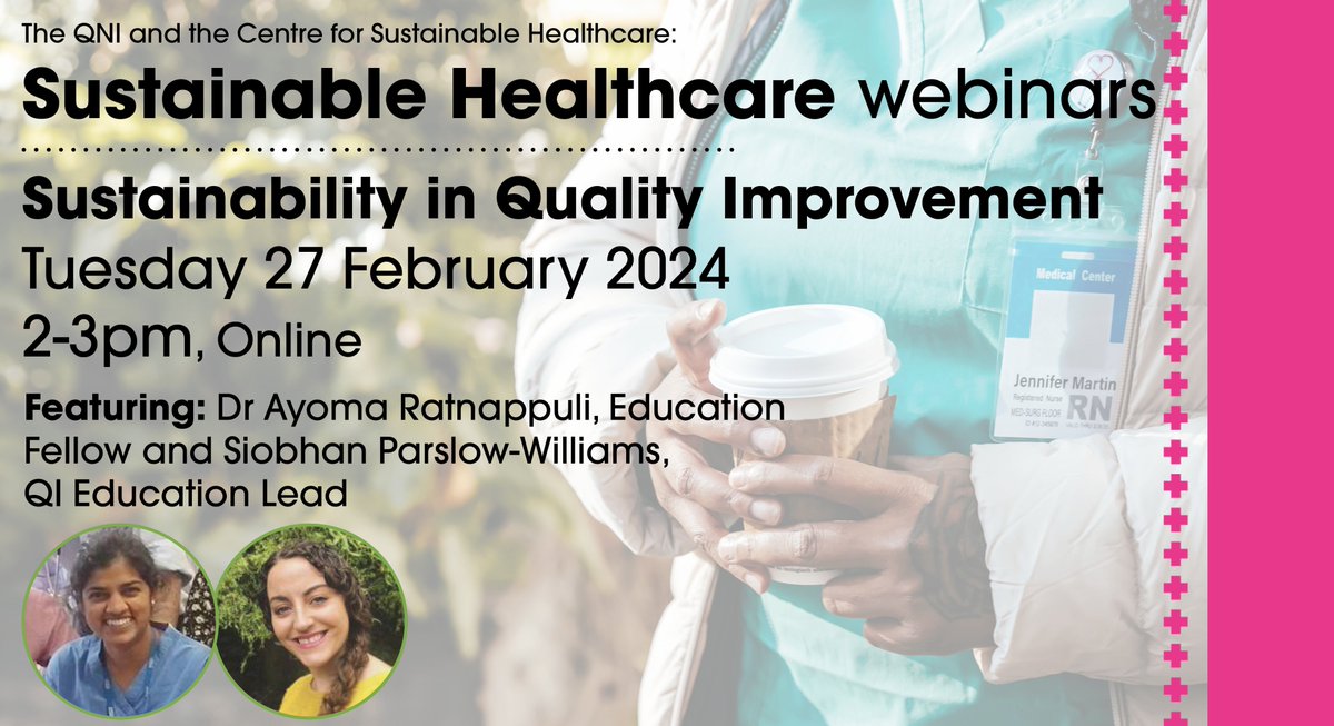 The Queen's Nursing Institute (@theqni) on Twitter photo Join us for the 2nd webinar in our free #sustainable series with <a href="/SusHealthcare/">Centre for Sustainable Healthcare</a>. Topic is #sustainability in #QualityImprovement on 27 February
Focusing on the 4 stages of the #SusQI Framework + measuring impacts #CarbonFootprint
To book: qni.org.uk/news-and-event… <a href="/CrystalOldman/">Dr Crystal Oldman CBE EdD RN RHV QN FRCN</a> Join us for the 2nd webinar in our free #sustainable series with <a href="/SusHealthcare/">Centre for Sustainable Healthcare</a>. Topic is #sustainability in #QualityImprovement on 27 February
Focusing on the 4 stages of the #SusQI Framework + measuring impacts #CarbonFootprint
To book: qni.org.uk/news-and-event… <a href="/CrystalOldman/">Dr Crystal Oldman CBE EdD RN RHV QN FRCN</a>