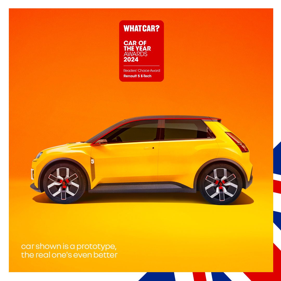 heragu2002's tweet image. 🇫🇷 Renault 5 #etech #Electric⚡️🔥💛🖤💯

#CarOfTheYear #Awards2024

*Gentileza WHATCAR?

#Renault5 #Renaulution #R5volution #R5isback #Autos #Coches #Vehiculos