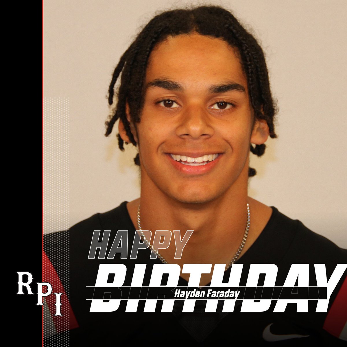RPIFootball's tweet photo. Happy Birthday to 1st Team All Conference WR Hayden Faraday! 
#REDFAM https://t.co/hlTwOcXoQZ