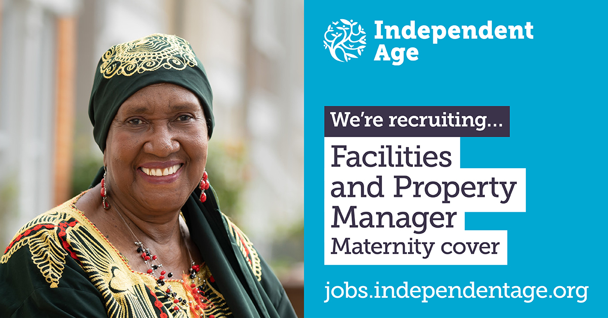 We're hiring an enthusiastic Facilities and Property Manager (maternity cover) with experience of managing health and safety at work. Work with colleagues to manage service contracts for our properties, utilities and cleaning. Apply here: jobs.independentage.org/Vacancy.aspx?r… Closes: 28 Jan