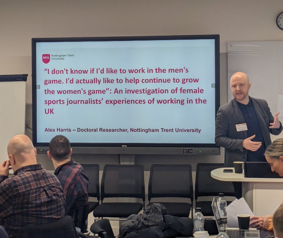 SM_Identity's tweet photo. Following Matthew is Alex Harris of @NottmTrentUni:

"'I don't know if I'd like to work in the men's game. I'd actually like to help continue to grow the women's game': An investigation of female sports journalists’ experiences of working in the UK"

#SMINConf4 https://t.co/n8rIJKoyxw