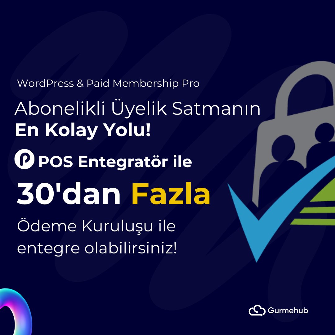 GurmeHub's tweet photo. POS Entegratör ve Paid Membership Pro Entegrasyonu bir tık uzağında! Abonelikle üyelik sistemi satış yapmak hiç bu kadar kolay olmamıştı! #wordpress #pos #paidmembership https://t.co/THmlpkCJB8