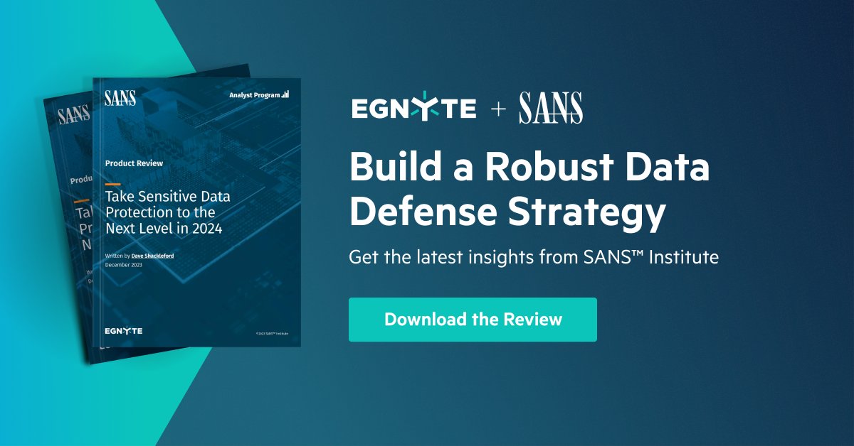 JulianTirsu's tweet photo. @Egnyte doesn't just meet the challenges of modern data security; it conquers them with unparalleled features. 

Discover the Power of Egnyte: Download the @SANSInstitute's Comprehensive Review Now! 🚀 https://t.co/ZqYX83yjT4 https://t.co/HSoL618zFx