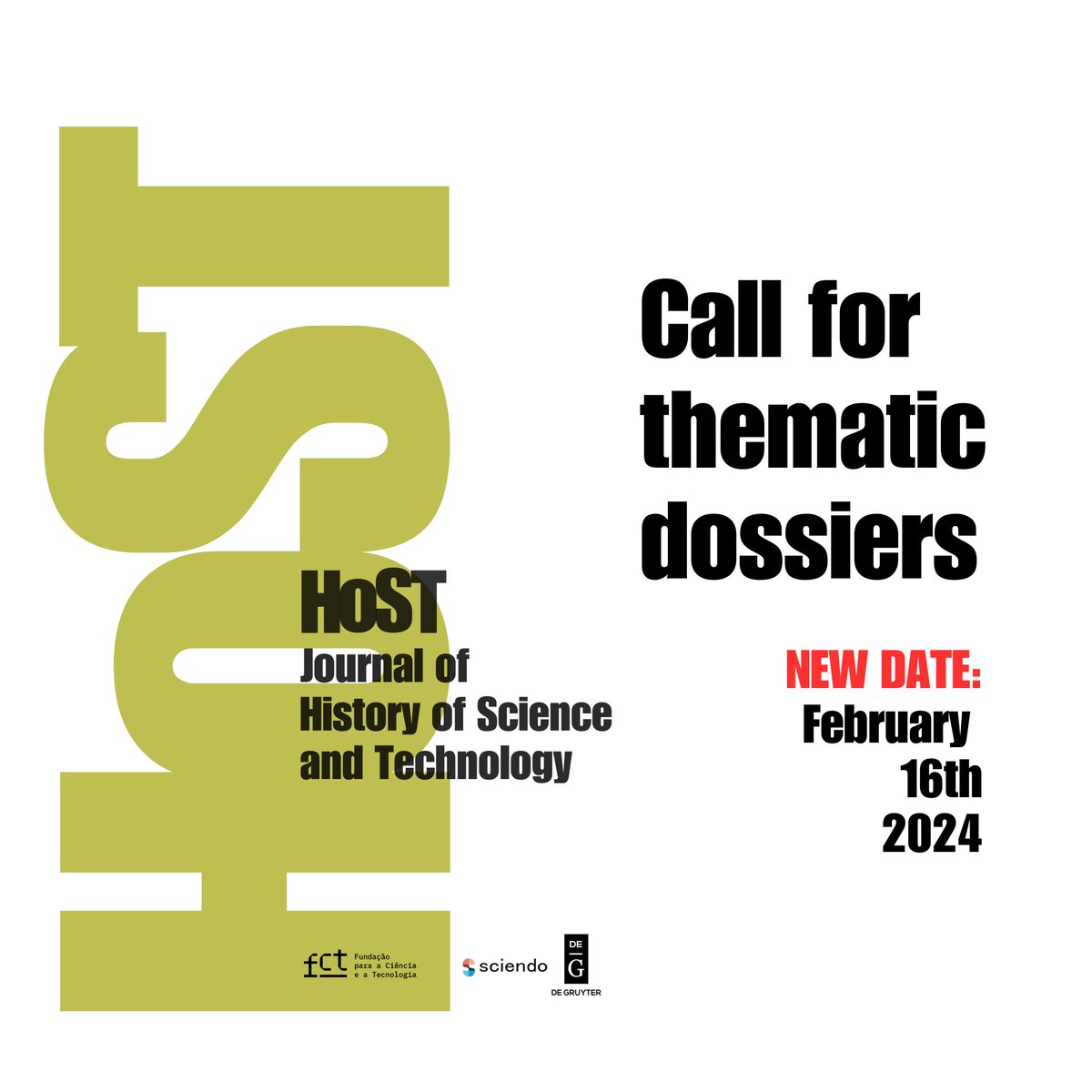 🚨NEW DATE: Call for thematic dossiers for 2025 until February 16th #histmed #histsci #histSTM #OpenAccess   More info: tinyurl.com/2259bcac