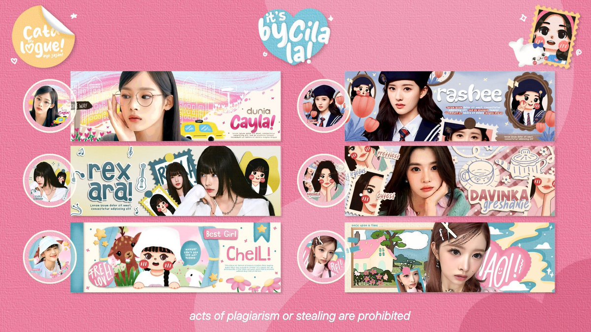 bycilala's tweet photo. A repost will be very appreciated ✨

𝗕𝗬𝗖𝗜𝗟𝗔𝗟𝗔 𝗢𝗣𝗘𝗡

🗓️ : Sabtu, 20 Januari 2024
🕗 : 19.30 WIB
🖌️ : no max. slot

Halow! Cila akan open order layout lagi nihhh, kamu siap jajan? Yuk baca dulu notes di bawah ini☝🏻

• Satu slot ga ada max order. 
• Cukup dm aja nanti mau jajan yang mana boleh kirim nama katalog dulu atau langsung formnya. 
• Cila juga open untuk 5 slot custom bulan ini ya. 
• Ini bukan sistem war, jadi saat di bio Cila masih open, berarti masih boleh jajan! 
• Akan tutup jika slot sudah dirasa cukup 🙇🏻‍♀️

#zonauang #zonaba