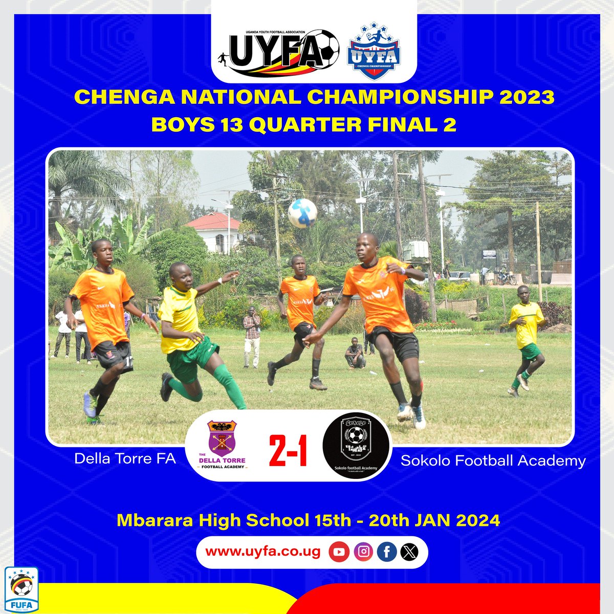 Della Torre Football  Academy from Luweero make it to the last four defeating Sokolo Football Academy from Kawempe.