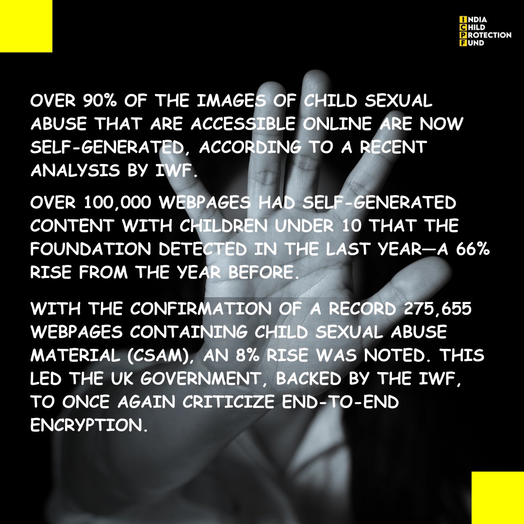 Internet Watchdog reveals that 90% of child sexual abuse imagery is self-generated. Time to unite for a safer online world for our children. 💙🔍 #ProtectKidsOnline #InternetWatchdog'