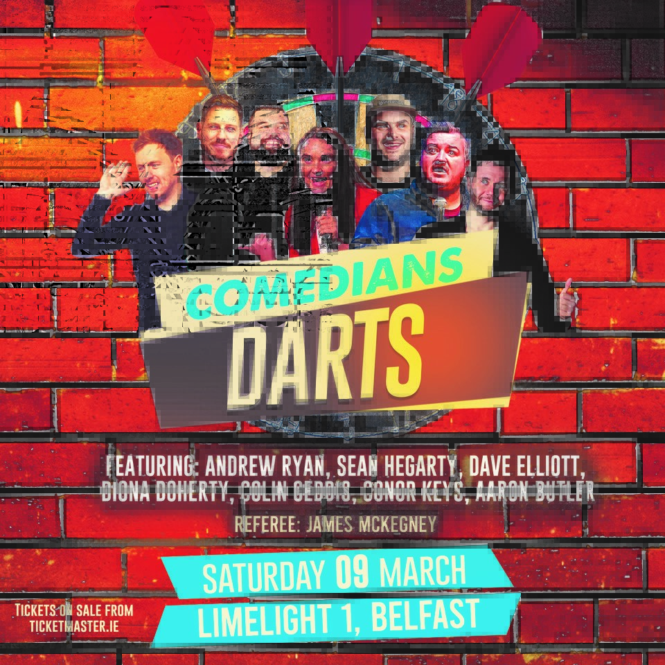 Ticketmaster Ireland (@ticketmasterire) on Twitter photo 🎯 Get ready for a hilarious night of comedy and precision throws at <a href="/LimelightNI/">Limelight Belfast</a> as it plays host to the side-splitting Comedians Darts on Saturday 9 March 2024.
Featuring <a href="/ColinGeddis/">COLIN GEDDIS</a>, Diona Doherty, Andrew Ryan and more!
🎟️ Tickets are on sale now - bit.ly/3vJAxna 🎯 Get ready for a hilarious night of comedy and precision throws at <a href="/LimelightNI/">Limelight Belfast</a> as it plays host to the side-splitting Comedians Darts on Saturday 9 March 2024.
Featuring <a href="/ColinGeddis/">COLIN GEDDIS</a>, Diona Doherty, Andrew Ryan and more!
🎟️ Tickets are on sale now - bit.ly/3vJAxna