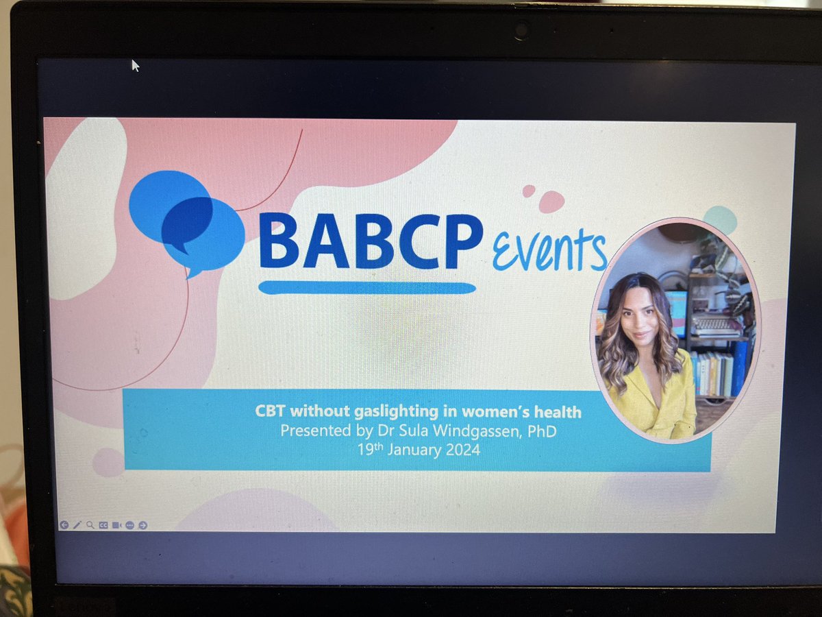 @BABCP-WOMGENDSIG (@babcpw) on Twitter photo Here we go! We will be live tweeting a few bits from this seminar - everything on this thread so you can find it all later 🙌🏼
#CBTworks
<a href="/thehealthpsych/">Dr Sula Windgassen</a> Here we go! We will be live tweeting a few bits from this seminar - everything on this thread so you can find it all later 🙌🏼
#CBTworks
<a href="/thehealthpsych/">Dr Sula Windgassen</a>