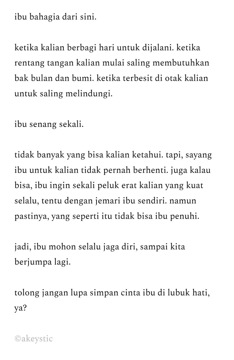 akeystic's tweet photo. —dari ibu saira, untuk kedua dunianya https://t.co/FBAwZyfvi1