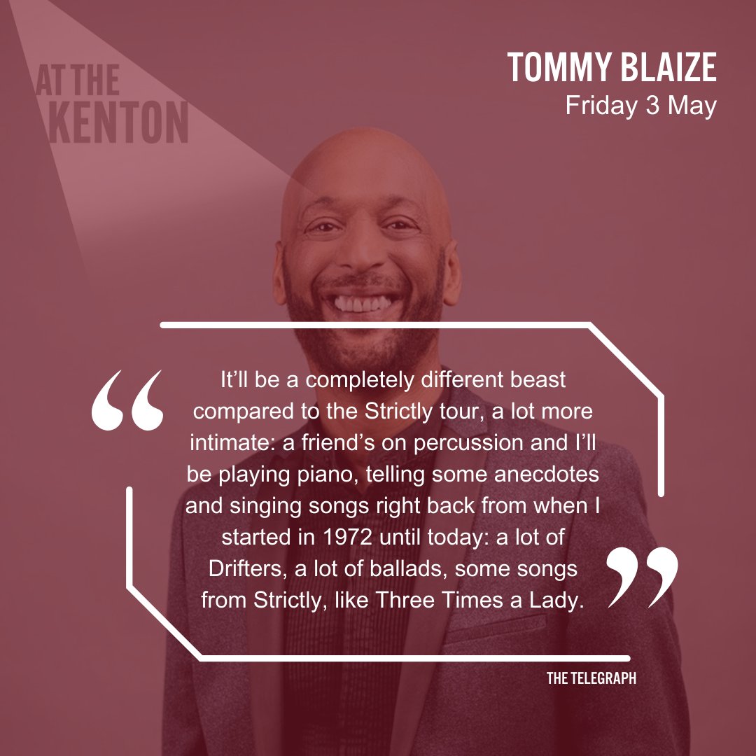We're looking forward to Tommy coming to The Kenton on 3 May.
Book tickets kentontheatre.co.uk/event/strictly… <a href="/TommyBlaize/">Tommy Blaize</a>