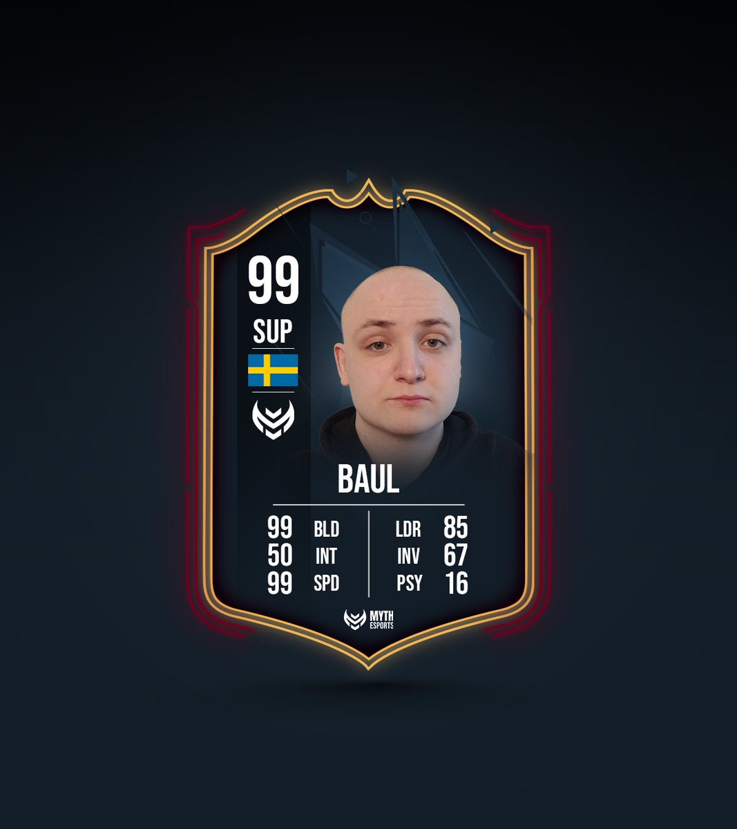 Meet Our @EliteSeriesLOL Team #8/8! Introducing @INTBaul, our support for the upcoming split: 👴 Bald: 99 🧠 INTer: 50 🏎️ Speed Demon: 99 👥 Leader: 85 🛠️ Inventor: 67 😈 Psycho: 16 @INTBaul, the bald genius, is ready to conquer the rift!
